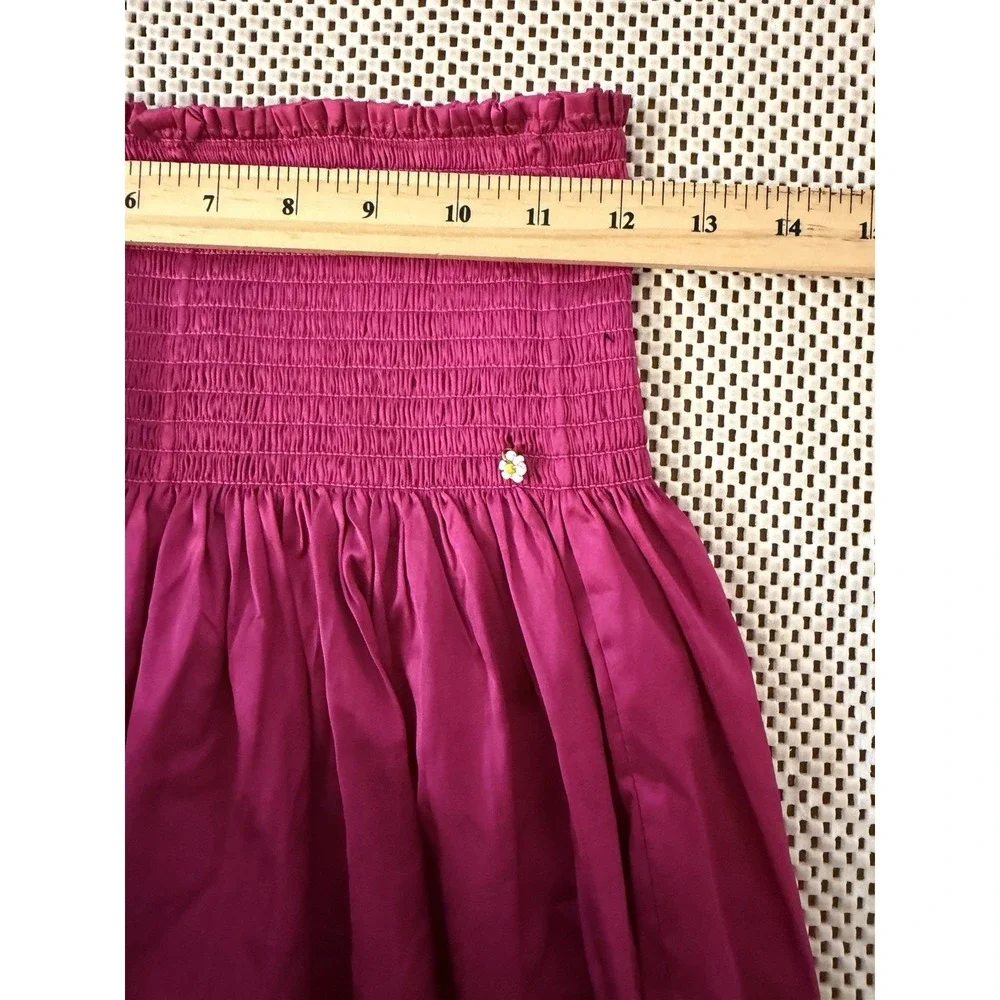 Natural Life Skort Skirt Shorts S Magenta Daisy Smocked Waist Boho Hippie Gypsy